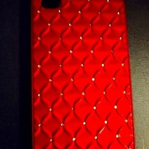 🌻5/$10🌻 Red and Silver iPhone Case With Rhinestones For Apple iPhone 5